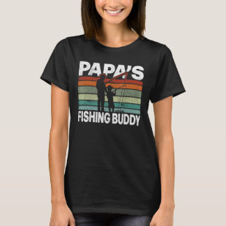T-shirt Retro Papa pêche Buddy Fishing