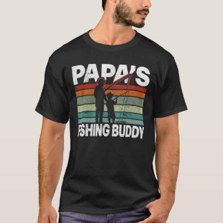 T-shirt Retro Papa pêche Buddy Fishing