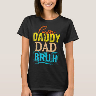 T-shirt Retro Papa Transition Papa Papa Dada Papa Papa Bru