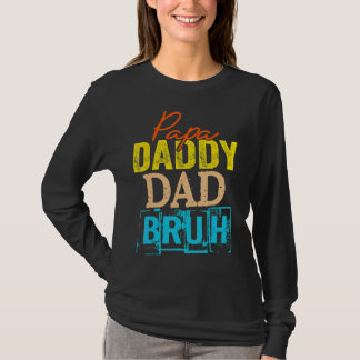 T-shirt Retro Papa Transition Papa Papa Dada Papa Papa Bru