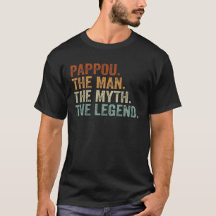 T-shirt Retro Pappou L'Homme Mythe Légende Papa Grandpa G