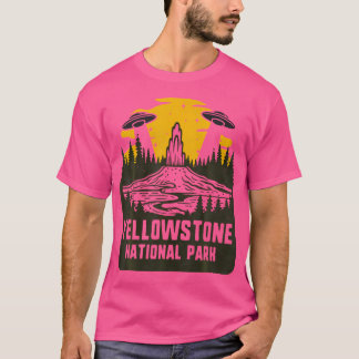T-shirt Rétro Parc national de Yellowstone Cryptid Ufo Abd