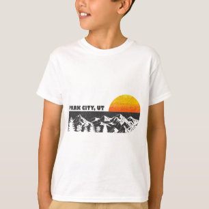 T-shirt Retro Park City Utah Mountain Sunset Winter