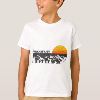 T-shirt Retro Park City Utah Mountain Sunset Winter