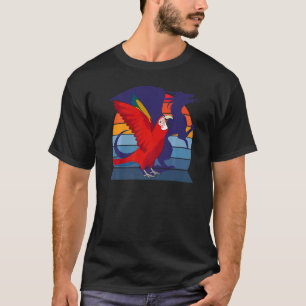 T-shirt Retro Parrot I Dragon I Scandale Scarlet Macaw 1