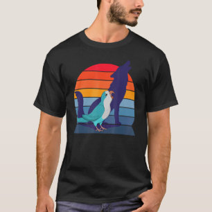 T-shirt Retro Parrot I Howling Wolf I hurle Blue Monk