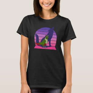 T-shirt Retro Parrot I Howling Wolf I hurle Green Chee