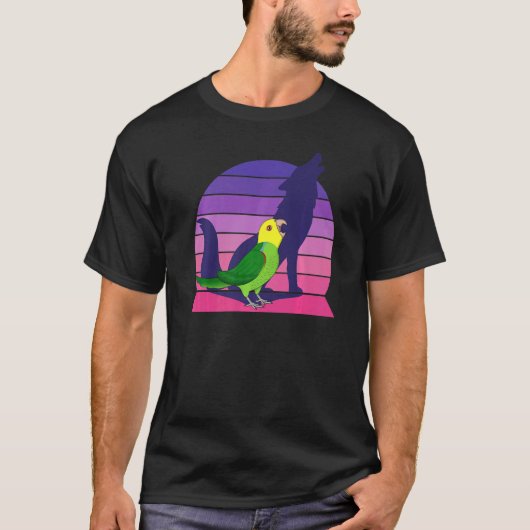 T-shirt Retro Parrot I Howling Wolf I hurle hea jaune (Devant)