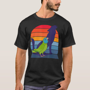 T-shirt Retro Parrot I Howling Wolf I hurler couronne bleu