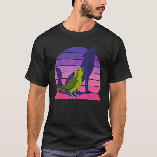 T-shirt Retro Parrot I Howling Wolf I hurler Jaune sieste (Devant)