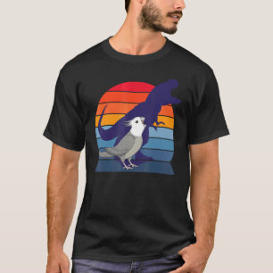 T-shirt Retro Parrot I Tyrannosaurus Rex I hurle Gris