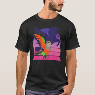 T-shirt Retro Parrot I Winging Unicorn I hurle Red Bell