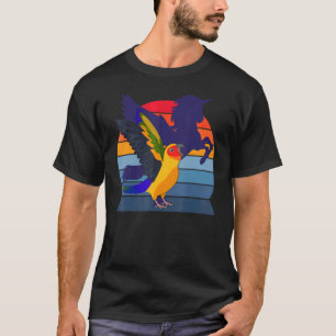 T-shirt Retro Parrot I Winging Unicorn I hurle Sun Conu