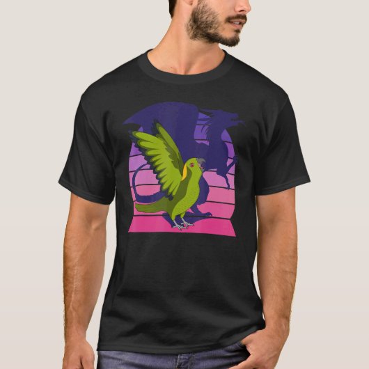 T-shirt Retro Parrot I WingwingDragon I Jaune naped Amazon (Devant)