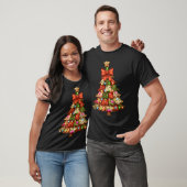 T-shirt Retro Patchwork Bow Christmas,rustic Country Chris (Unisexe)