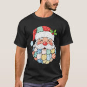 T-shirt Retro Patchwork Santa Claus Christmas Preppy Xmas (Devant)