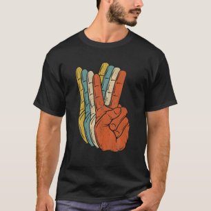 T-shirt Retro Peace Vintage 60'S 70'S Hippie Cadeau