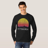 T-shirt Retro Pennsylvania Pittsburgh Skyline Vintage Urba (Devant entier)