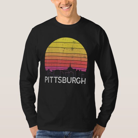 T-shirt Retro Pennsylvania Pittsburgh Skyline Vintage Urba (Devant)