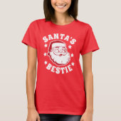 T-shirt Retro Père Noël Bestie Moderne Red femmes Noël (Devant)