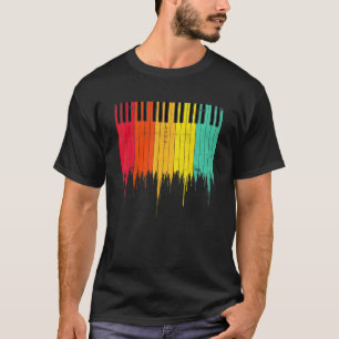 T-shirt Retro Piano Keys Musicien Keyboard Player Pianiste