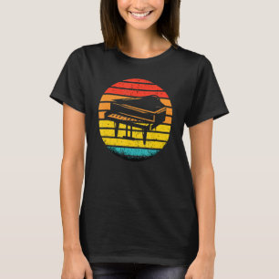 T-shirt Retro Piano Sunset Design Musicien Pianiste Musici