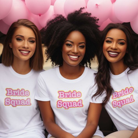 T-shirt Retro Pink Bride Squad