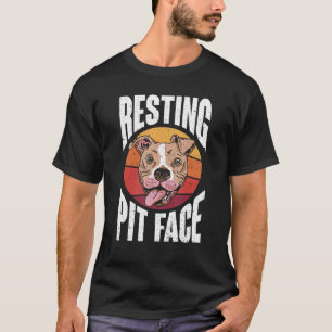 T-shirt Retro Pitbull Chien Propriétaire Repose Poignée Fa