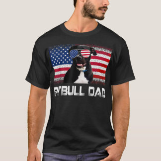 T-shirt Retro Pitbull Papa Amoureux des chiens propriétair
