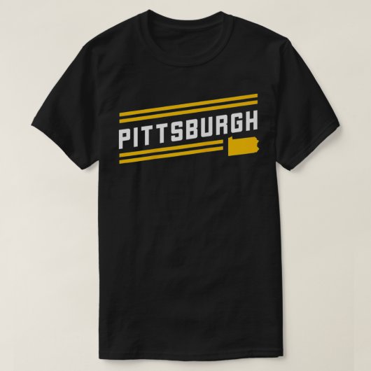 T-shirt Retro Pittsburgh City Stripes Jaune Pennsylvanie (Design devant)