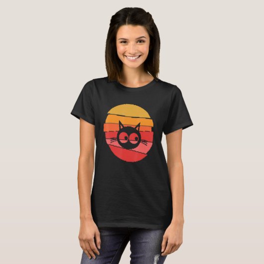 T-shirt Retro Pixel Art Chat Design Animal Friends Chat Lo (Devant entier)