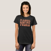T-shirt Rétro Plannel Bonfire S'mores Automne Vibes Heureu (Devant entier)