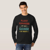 T-shirt Retro Plant Manager By Day Gamer By Night (Devant entier)