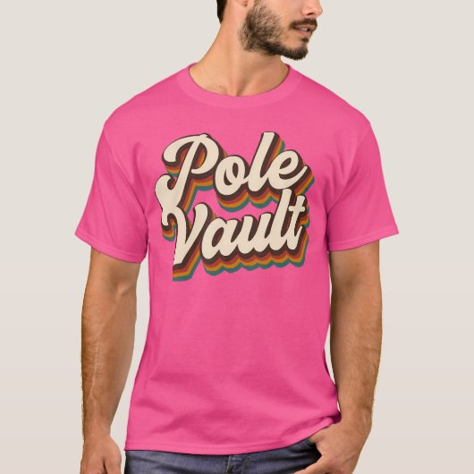 T-shirt Rétro Pole Vault Design - Pole Vault (Devant)