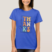 T-shirt Retro Polka Dot 'THANKS' Design (Devant)