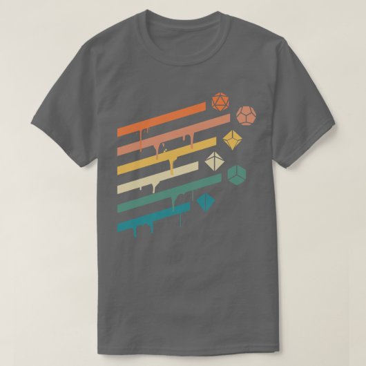 T-shirt Retro Polyhedral Dice Set Ray Tabletop RPG Addict (Design devant)
