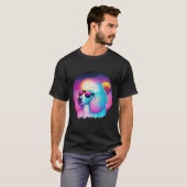 T-shirt Retro Poodle Synthwave Nights (Devant entier)