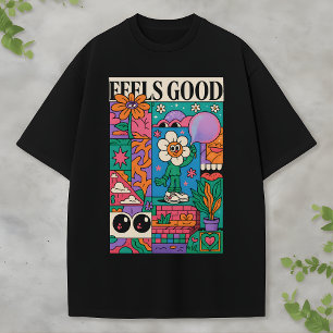 T-shirt Rétro Pop Art Fleur Personnage Coloré Ça Fait du B