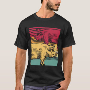 T-shirt Retro porc