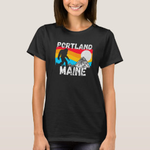T-shirt Retro Portland ME Maine Ville Vêtements Souvenir