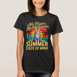 T-shirt rétro pour femmes Summer Cat Sans projets
