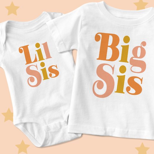 T-shirt rétro pour grande sœur pour bébé