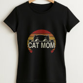 T-shirt rétro pour maman de chat mignon ; Chat sim