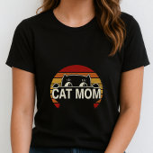 T-shirt rétro pour maman de chat mignon ; Chat sim