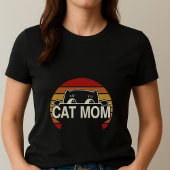 T-shirt rétro pour maman de chat mignon ; Chat sim