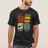 T-shirt Rétro Pour Plongeur Scuba Manger Sleep Scuba Répét (Devant)