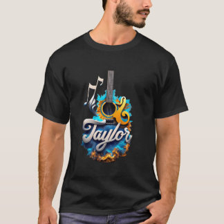 T-shirt Retro Prénom TAYLOR Guitare Personnalisé Super