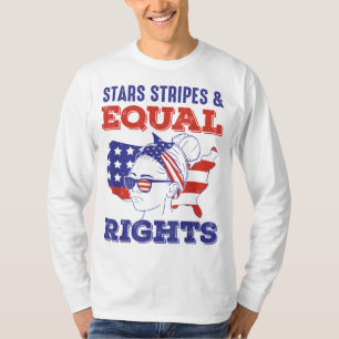 T-shirt Retro Pro Choice Feminist Stars Étoiles Égales Dro