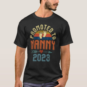 T-shirt Rétro Promu À Nanny 2023 Première Nanny Gend