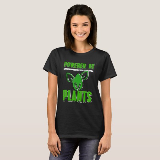 T-shirt Retro Propulsé Par Le Cool Plante Vegan Présent (Devant entier)